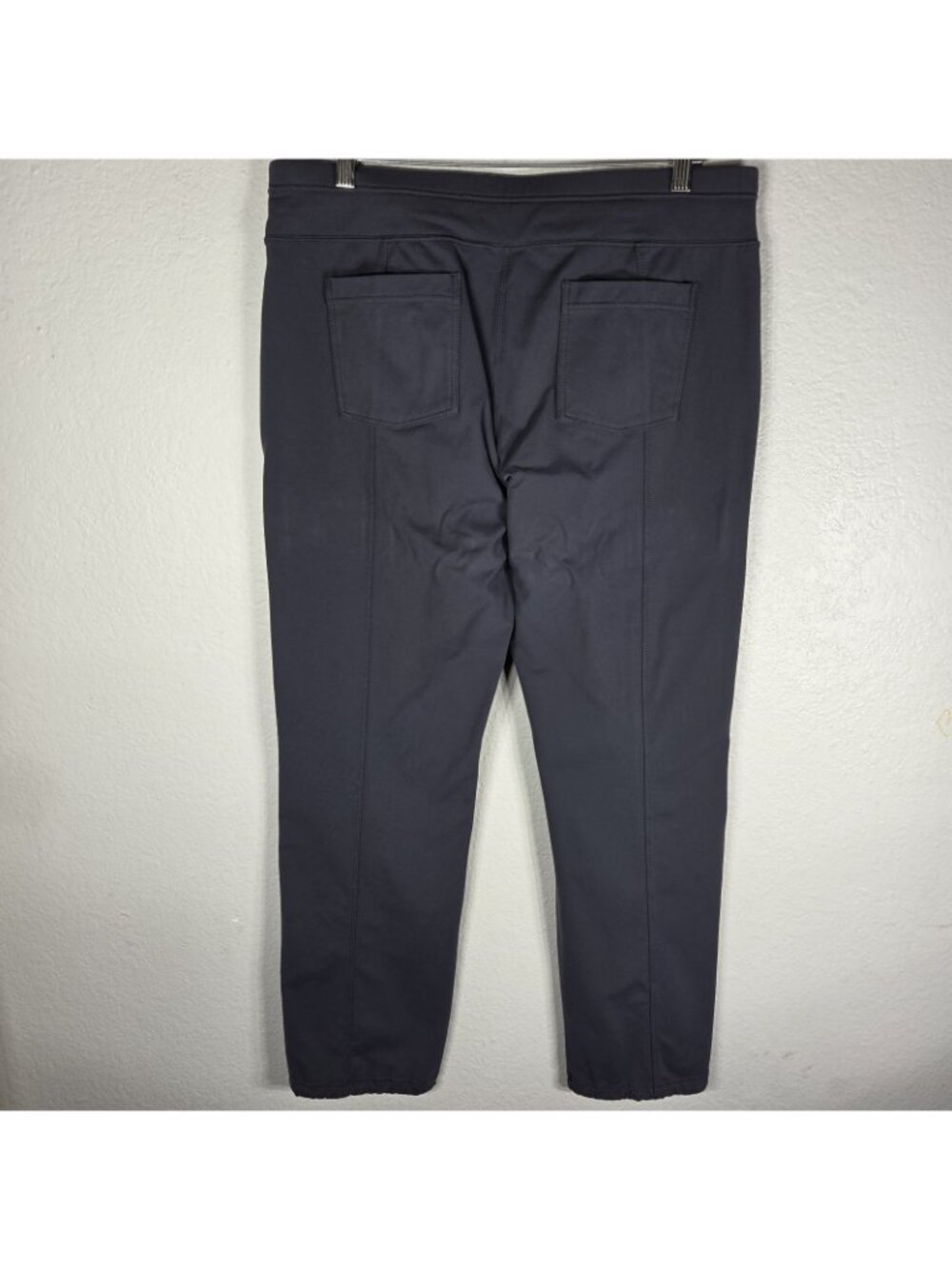 Athleta Metro Slouch XL Joggers Pants Black Drawstring Zip Pocket Dark Gray - Picture 2 of 16